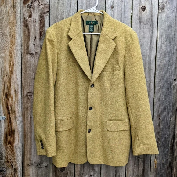J. Crew Vintage Men's Wool Blend Blazer Mustard Size 40R - Picture 7 of 7